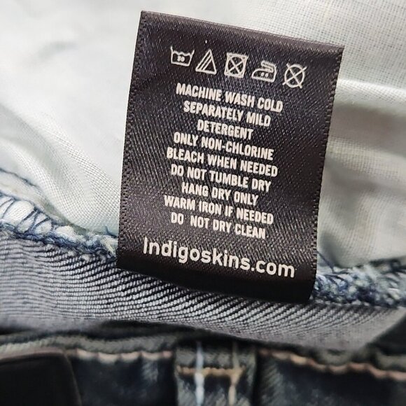 Indigo Skins Bootcut Jeans Men's 36x30 Contrast Stitch Flap Pkt Embroidery NWT - Picture 11 of 16